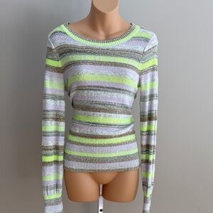 Pilcro by Anthropologie Striped Cotton Knit Long-Sleeve Sweater Size XS